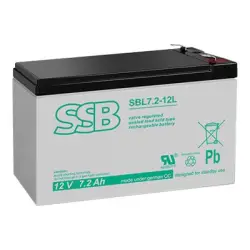SSB SBL 7.2-12L SSB akumulator 12V/7.2Ah T2 żywotność 10-12 lat - faston 6,3 mm