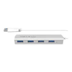 ICYBOX IB-AC6401 IcyBox 4-portowy Hub USB 3.0, Srebrny