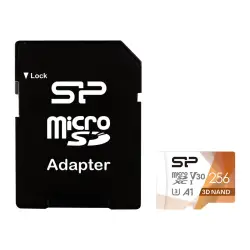 SILICON POWER Karta Pamięci Superior Pro Micro SDXC 256GB UHS-I U3 V30 +adapter