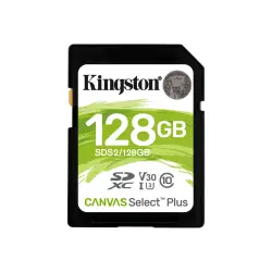 KINGSTON SDS2/128GB Kingston 128GB SDXC Canvas Select Plus 100R C10 UHS-I U3 V30
