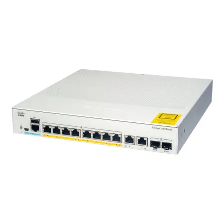 CISCO Catalyst 1000 8-Port Gigabit PoE+ PoE Budget 120W 2 x 1G SFP Uplinks LAN Base with external Power Supply