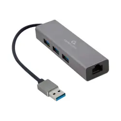 GEMBIRD A-AMU3-LAN-01 Adapter USB-AM do LAN Gigabit HUB USB 3.0 x3 czarny