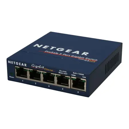 NETGEAR GS105GE Netgear ProSafe 5-Port Gigabit Desktop Switch Metal (GS105GE)