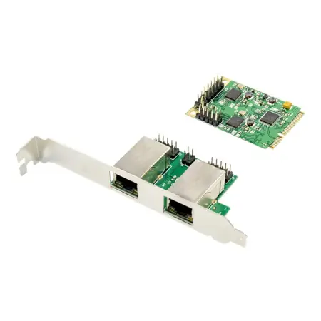 DIGITUS DN-10134 2-port Gigabit Ethernet mini PCI Express Card single lane low profile bracket Realtek chipset