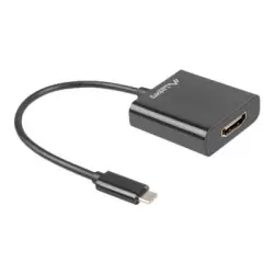 LANBERG AD-UC-HD-01 Lanberg adapter USB TYPE-C(M)-HDMI(F) 15cm Czarny
