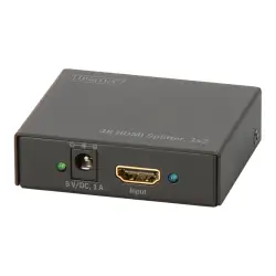 DIGITUS DS-46304 Rozdzielacz/Splitter HDMI 2-portowy, 4096x2160p 4K UHD 3D, HDCP1.3