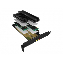 ICYBOX IB-PCI215M2-HSL IcyBox Karta PCIe do 2x M.2 SSD, heat sinks