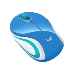 LOGITECH Mouse Wireless M187 Mini Mouse Blue - USB receiver - Muis Blauw Draadloos