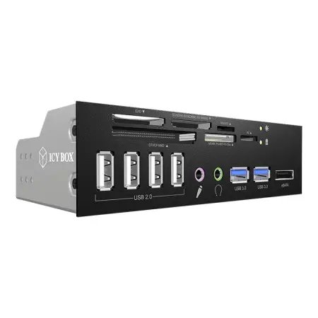 ICYBOX IB-863a-B IcyBox Czytnik kart, 5.25, USB 3.0, 1x eSATA, multiportowy przedni panel