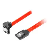 LANBERG CA-SASA-13CU-0070-R Lanberg kabel SATA DATA II (6GB/S) F/F 70cm z zatrzaskami metal. kątowy czerwony