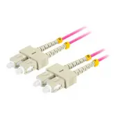 LANBERG fiber optic patchcord MM SC/UPC-SC/UPC duplex 2m LSZH om4 50/125 3.0mm violet
