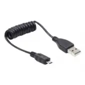 GEMBIRD CC-MUSB2C-AMBM-0.6M Gembird kabel micro USB 2.0 AM-Micro Spirala 20-60cm czarny