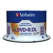 VERBATIM 97693 DVD+R DL Verbatimspindle 50 8,5GB 8x WIDE PRINTABLE SURFACE