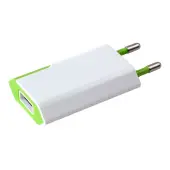 TECHLY 100044 Techly Sieciowa ładowarka USB Slim 230V -> 5V/1A biało/zielona