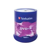 VERBATIM 43551 Verbatim DVD+Rcake box 100 4.7GB 16x matte silver