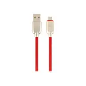 GEMBIRD CC-USB2R-AMmBM-1M-R Gembird kabel micro USB 2.0 AM-MBM5P (metalowe wtyki, kabel gumowany)1m,czerwony