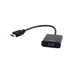 GEMBIRD A-HDMI-VGA-03 Gembird adapter HDMI-A(M) ->VGA (F) + audio, na kablu, czarny