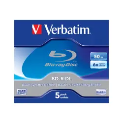 VERBATIM 43748 Verbatim BluRay BD-R Dual Layer jewel case 5 50GB 6x Scratchguard Plus