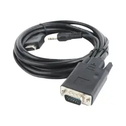 GEMBIRD A-HDMI-VGA-03-10 Gembird kabel HDMI-A(M) ->VGA (F) + audio, na kablu 3m, czarny