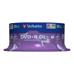VERBATIM 43757 DVD+R DL Verbatim spindle 25 8,5GB 8x MATT SILVER