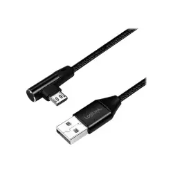 LOGILINK CU0141 LOGILINK - Kabel USB 2.0 kątowy 90 USB-A męski do micro-USB męski 0,3 m