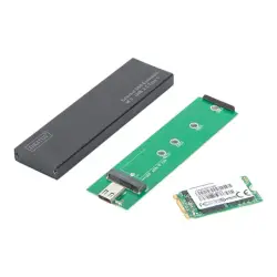 DIGITUS External SSD Enclosure M.2 NGFF - USB 3.1 C aluminum housing black chipset EP9461E