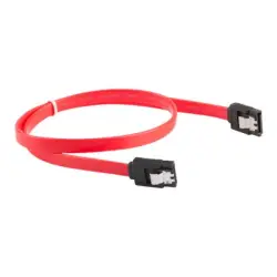 LANBERG CA-SASA-14CU-0030-R Lanberg kabel SATA DATA II (6GB/S) F/F 30cm z zatrzaskami metalowymi, czerwony