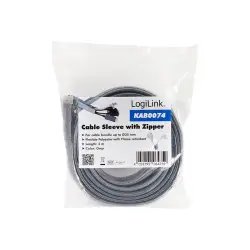 LOGILINK KAB0074 Cable sleeve with zipper Polyester Ø 50 mm grey 2m