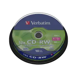 VERBATIM 43480 Verbatim CD-RW cake box 10 700MB 12x