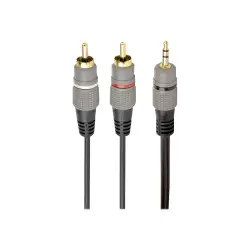 GEMBIRD 3.5 mm stereo plug to 2xRCA plugs 2.5m cable gold-plated connectors