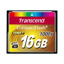 TRANSCEND TS16GCF1000 Transcend karta pamięci 16GB Compact Flash 1000x (Odczyt 160MB/s ,zapis 70MB/s)