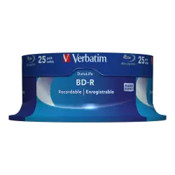 VERBATIM 43837 BluRay BD-R Single layer DATALIFE VerbatimSpindle 25 25GB 6x