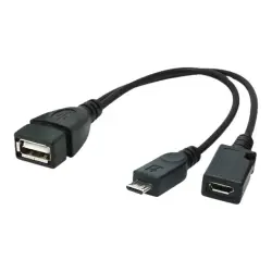 GEMBIRD A-OTG-AFBM-04 Gembird kabel USB 2.0 OTG AF -> USB micro BM + USB micro BF (zasilanie)