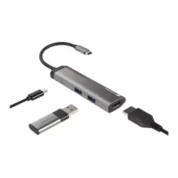 NATEC Multiport Fowler Slim USB-C -> Hub USB 3.0 x2 HDMI 4K USB-C PD
