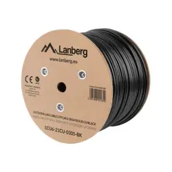 LANBERG LCU6-21CU-0305-BK Lanberg kabel instalacyjny UTP, kat. 6, drut OUTDOOR CU, 305m, czarny