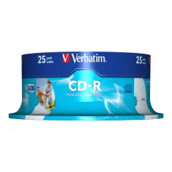 VERBATIM 43439 Verbatim CD-R   cake box 25 700MB 52x do nadruku Retail DataLife+ AZO