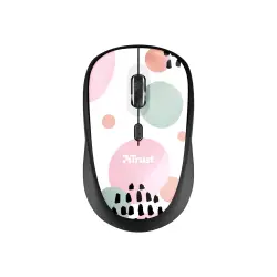TRUST Yvi Wireless Mouse pink circles