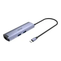 UNITEK H1112F ACTIVE HUB USB-C 5Gbps HDMI RJ-45 PD 100W