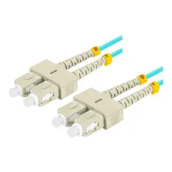 LANBERG fiber optic patchcord MM SC/UPC-SC/UPC duplex 2m LSZH om3 50/125 3.0mm aqua