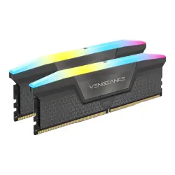 CORSAIR VENGEANCE RGB 32GB 2x16GB DIMM DDR5 6000MT/s Unbuffered 30-36-36-76 Std PMIC AMD EXPO Cool Grey Heatspreader Black PCB 1.4V
