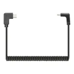 MANHATTAN Coiled USB-C to USB-C Charging Cable USB-C Male to USB-C Male 1m 3ft. Tangle-Resistant Angled Plugs No Data Transmission