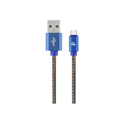 GEMBIRD CC-USB2J-AMCM-2M-BL Gembird kabel USB -C (metalowe wtyki, oplot nylonowy w kolorze denim - jeans) 2m