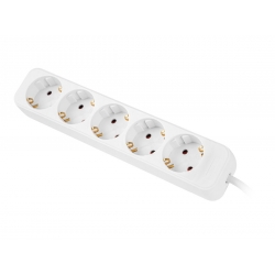 LANBERG Listwa przedluzacz 5x Shuko 3m biala kabel z pelnej miedzi