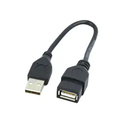 GEMBIRD CCP-USB2-AMAF-0.15M Gembird AM-AF kabel, przedłużacz USB 2.0 0,15M Niklowane końce czarny