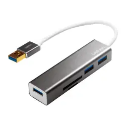 LOGILINK UA0306 LOGILINK - Hub USB 3.0, 3-portowy, z czytnikiem kart