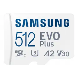 SAMSUNG EVO PLUS microSD 512GB 2024 incl. SD Adapter memory card UHS-I U3 Full HD and 4K UHD 160 MB/s read
