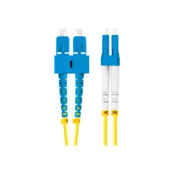 LANBERG fiber optic patchcord SM SC/UPC-LC/UPC duplex 2m LSZH g657a1 3.0mm yellow