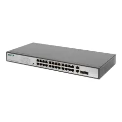 DIGITUS 24-port Fast Ethernet PoE Switch + 2G Combo TP / SFP 390W rack-mountable