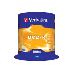VERBATIM 43549 Verbatim DVD-R   cake box 100 4.7GB 16x matte silver