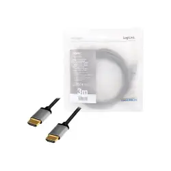LOGILINK CHA0102 Kabel HDMI A/M do A/M 4K/60 Hz alu czarny/szary 3m